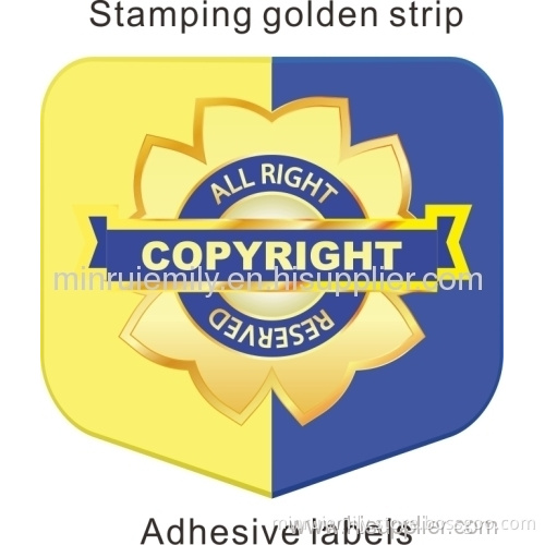 Custom Special Destructible Stickers Stamped With Golden Strips,ultra Destructible Label